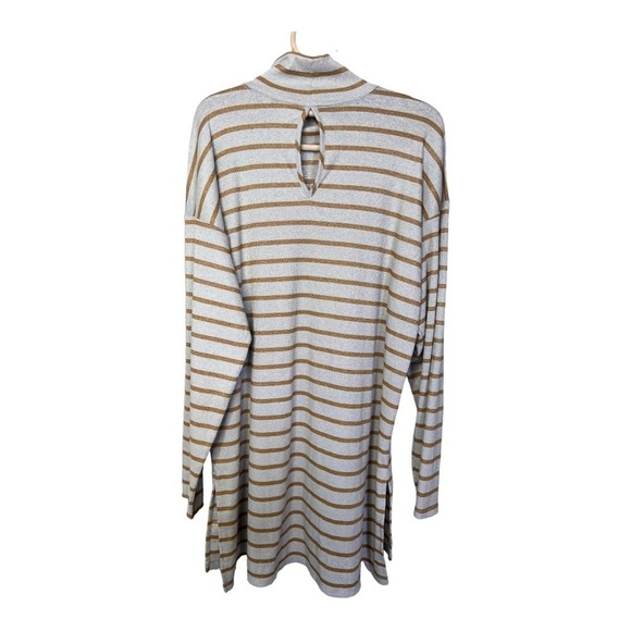 Anthropologie Vanessa Virginia Metallic Stripe Gold Funnel Neck Top XL NWT $78 - Picture 8 of 15